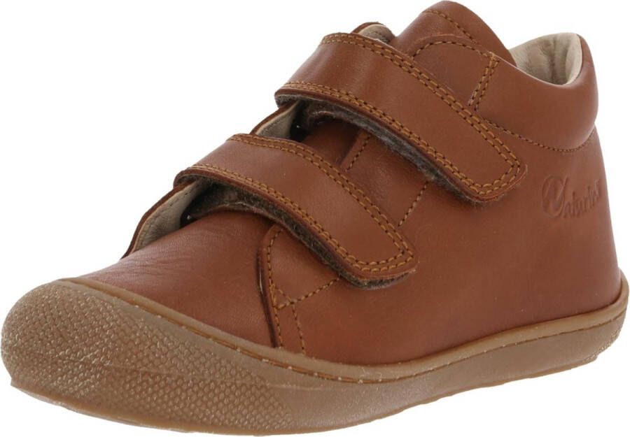 Naturino Cocoon Wool Mt 21 velcro's bumper warme effen lederen sneakers cognac