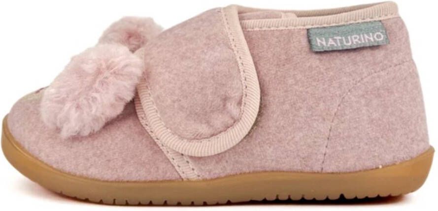 Naturino Bidaim velcro gezichtje velvet pantoffel- Roze