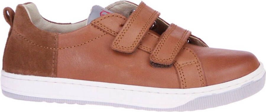 Naturino -Caleb velcro's effen lederen schoenen- Cognac