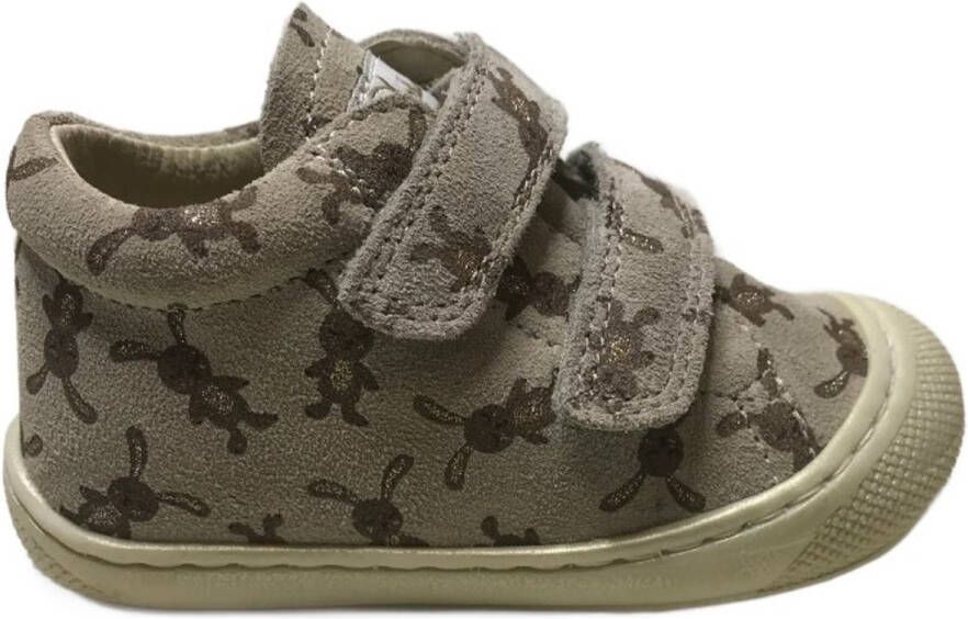 Naturino Cocoon Velcro's bumper lederen sneakers gouden konijn beige