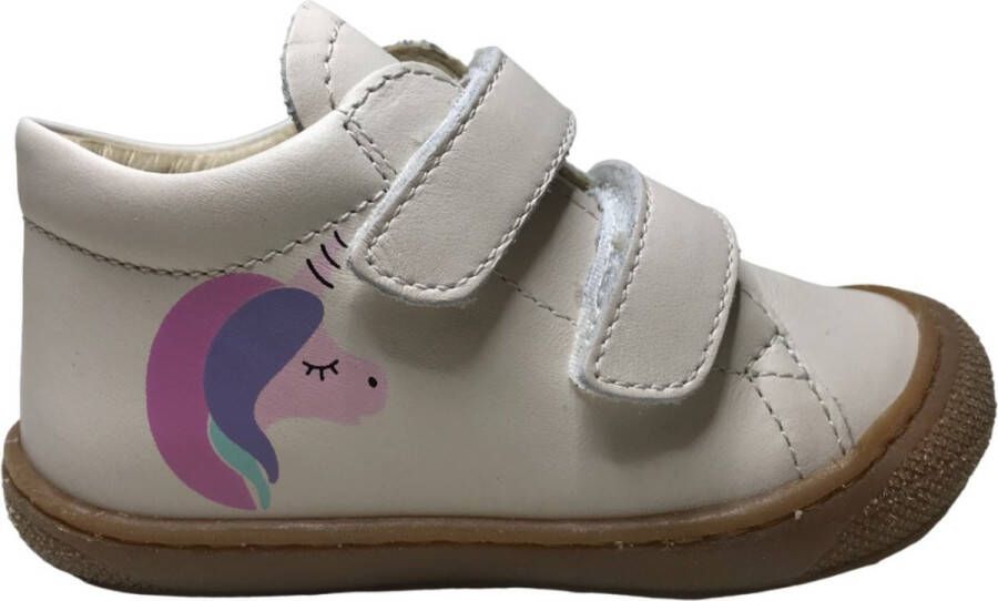 Naturino Cocoon velcro's bumper unicorn lederen sneakers Beige