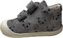 Naturino Cocoon velcro's panda print lederen sneakers Dk grijs - Thumbnail 1