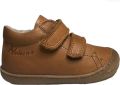 Naturino Cocoon Wool velcro's bumper warme effen lederen sneakers cognac - Bruin