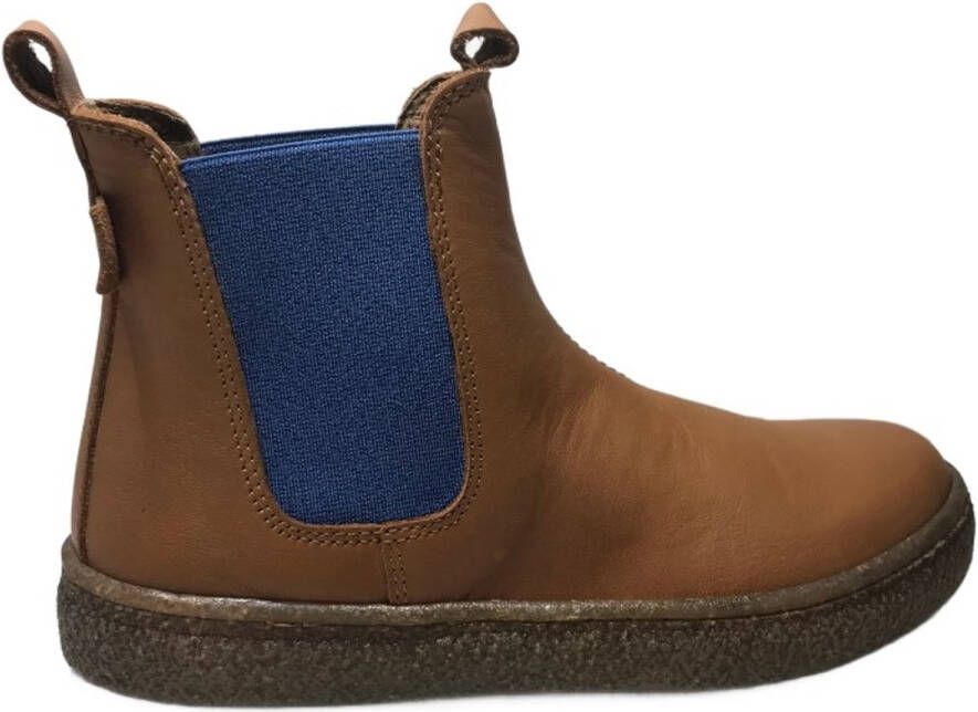 Naturino Figus elastiek lederen chelsea laarzen cogna blauw