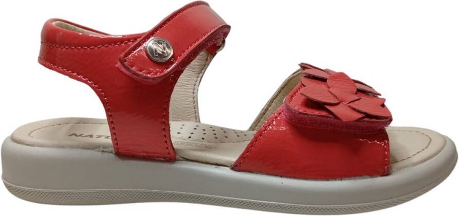 Naturino Laurettin velcro's bloemen lak lederen sandalen orange