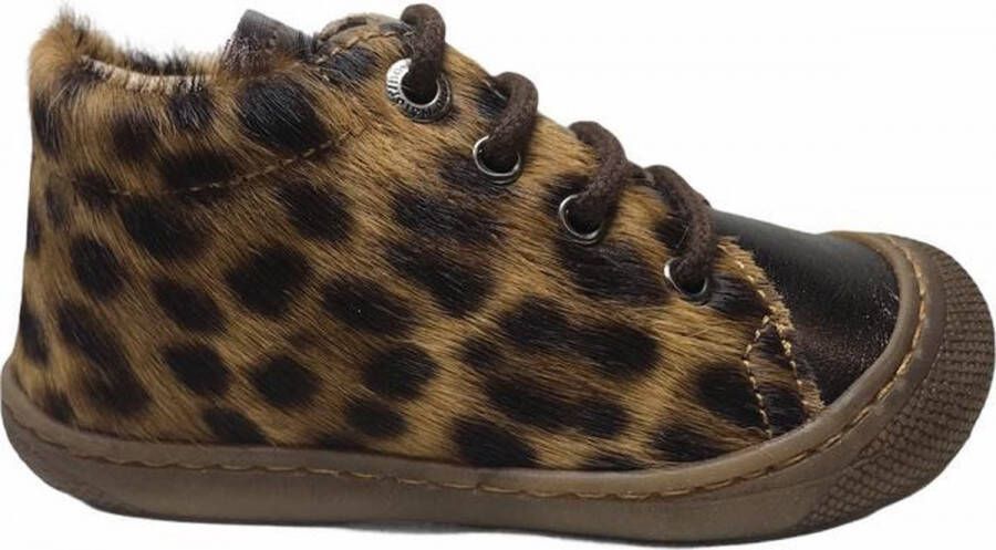 Naturino lederen veterschoenen bumper Cocoon brons leopard