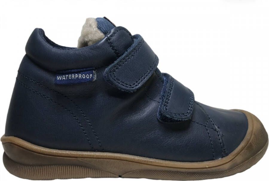 Naturino mt 30 velcro's bumper effen warme lederen schoenen Teke navy