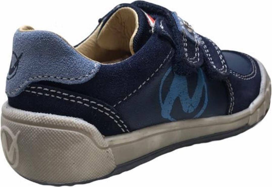 Naturino 2 velcro's bumper cirkel logo lederen sneakers Antony Navy blauw mt 24 - Foto 3