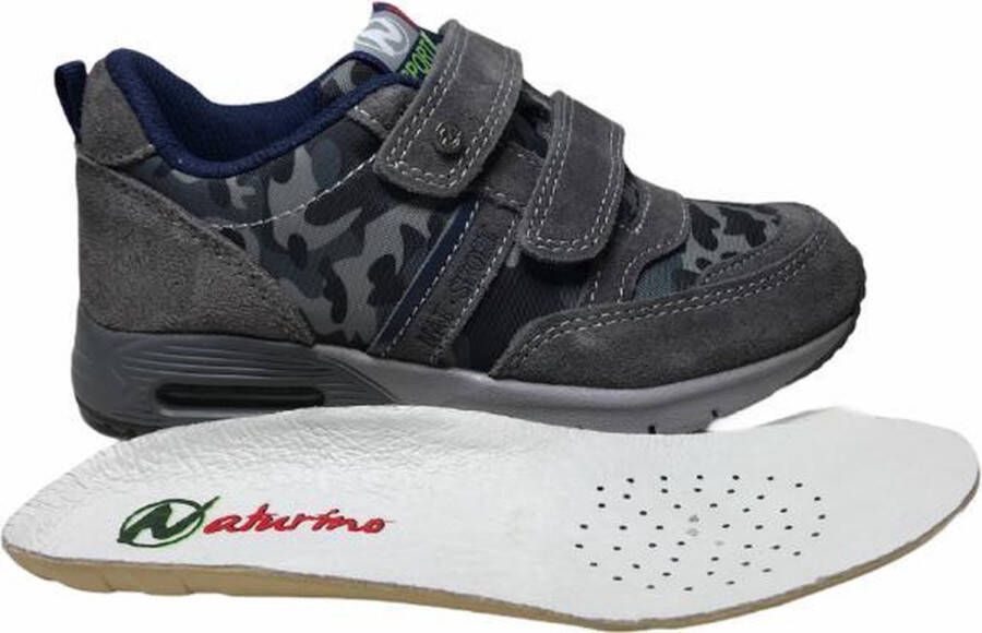 Naturino 2 velcro's lederen sport sneakers 508 grijs camouflage mt 30 - Foto 2