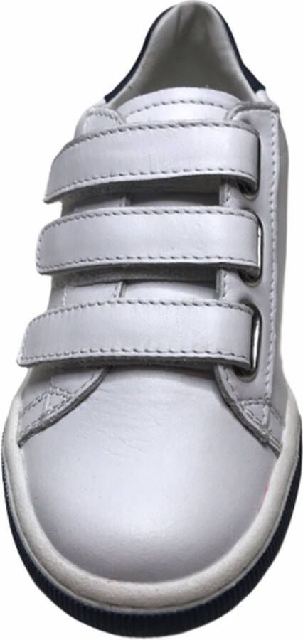 Naturino 3 velcro's lederen sneakers Cliff wit navy - Foto 4