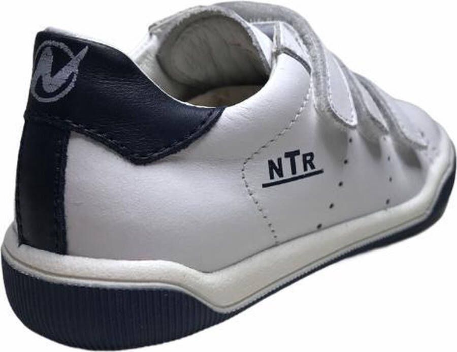 Naturino 3 velcro's lederen sneakers Cliff wit navy mt 25