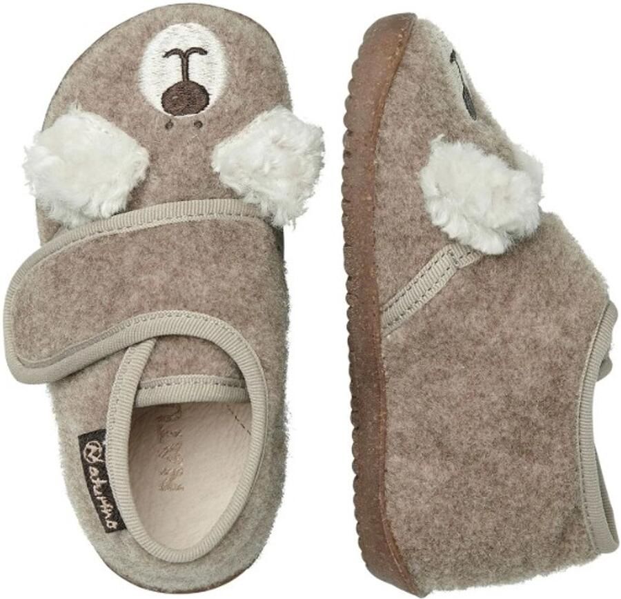 Naturino Bidaim velcro gezichtje velvet pantoffel- beige