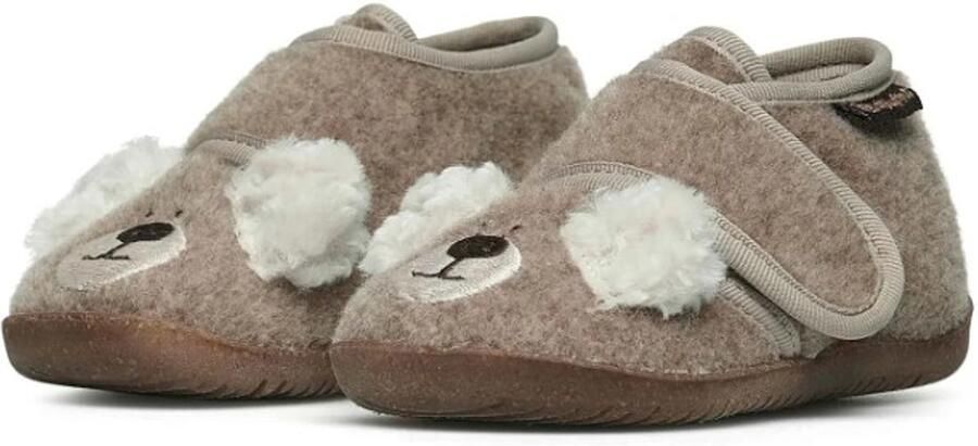 Naturino Bidaim velcro gezichtje velvet pantoffel- beige