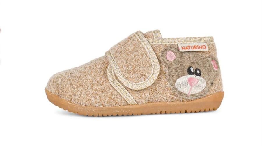 Naturino Carillon velcro beer bling velvet pantoffel- Beige goud - Foto 2