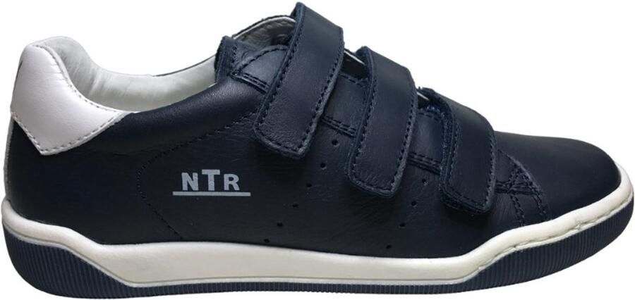 Naturino Cliff VL 3 velcro's lederen sneakers navy wit