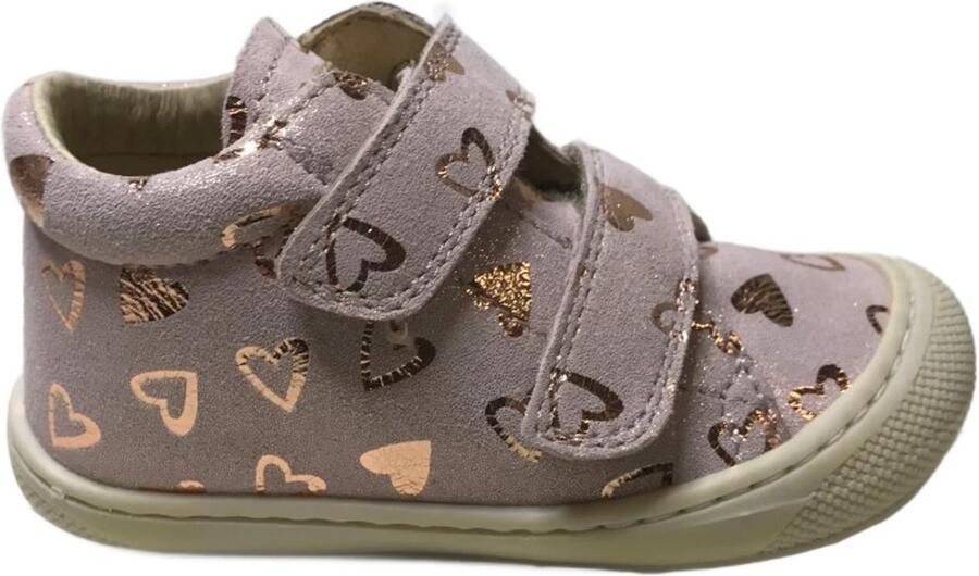 Naturino Cocoon velcro's bumper bling hartjes lederen sneakers roze