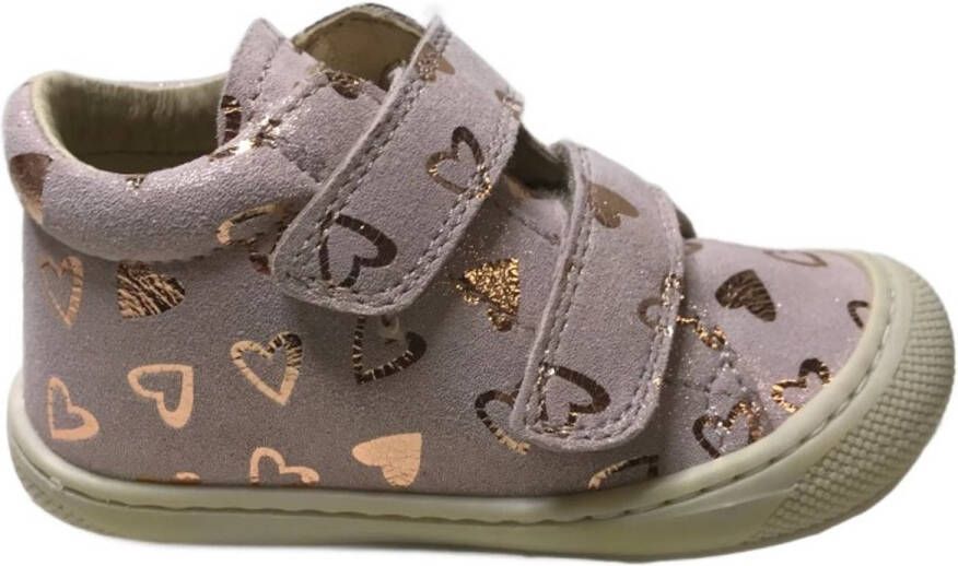 Naturino Cocoon velcro's bumper bling hartjes lederen sneakers roze