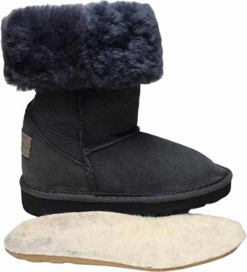 Naturino effen lederen warme lange laarzen uggy 3327 Antracite