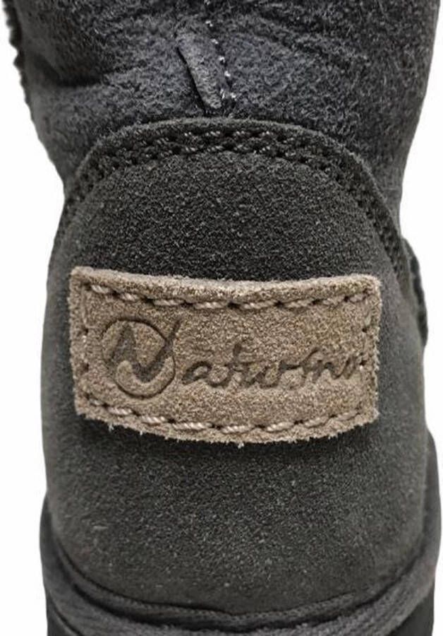 Naturino effen lederen warme lange laarzen uggy 3327 Antracite - Foto 2