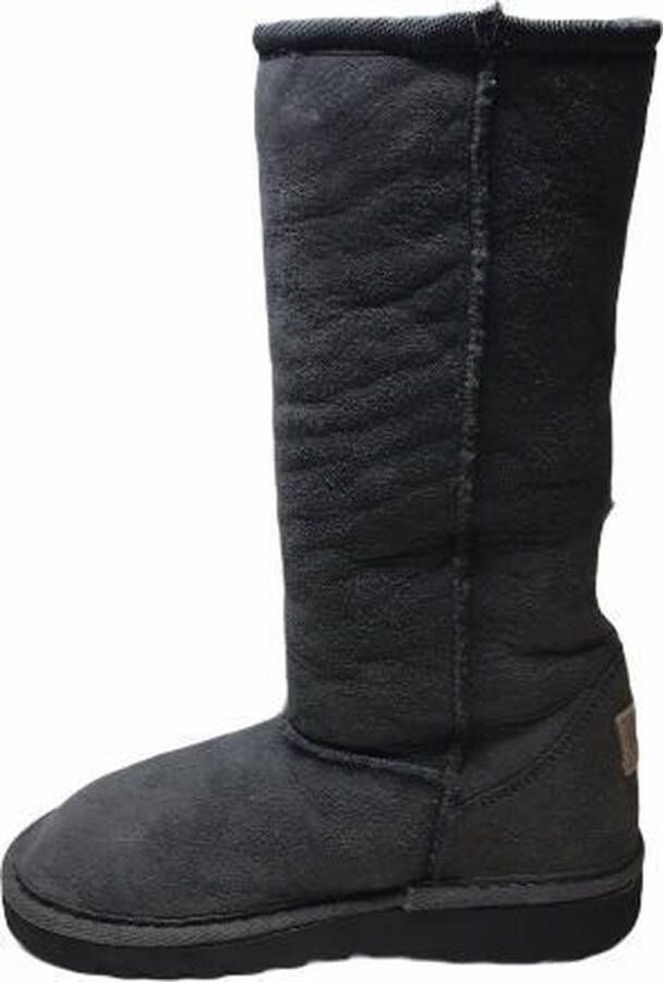 Naturino effen lederen warme lange laarzen uggy 3327 Antracite - Foto 3