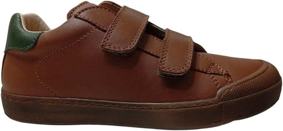 Naturino Eindhoven 2 velcro's bumper lederen sneakers cogna groen
