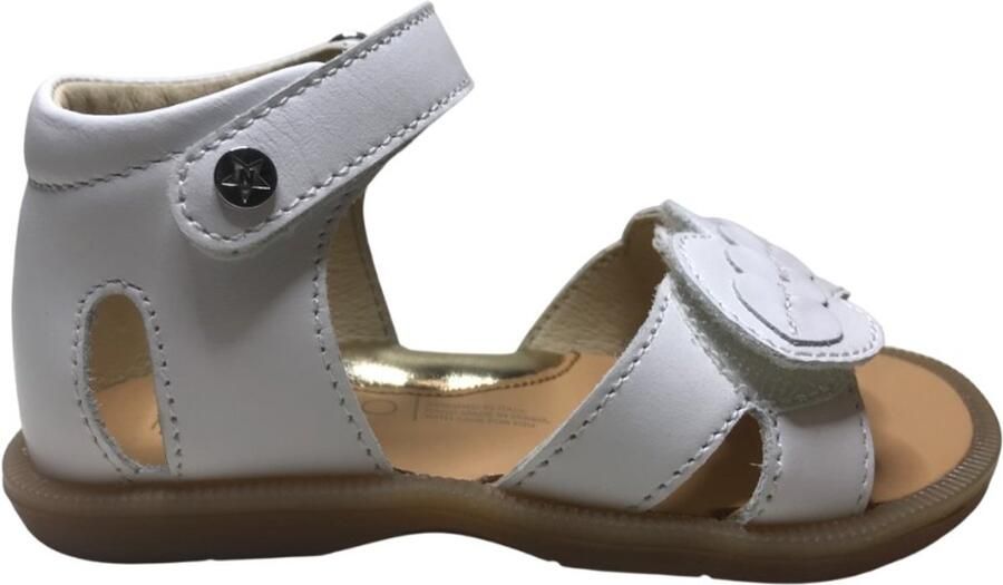 Naturino Firun velcro lederen sandalen hartjes wit