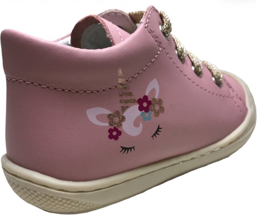 Naturino gouden veter bumper unicorn lederen sneakers Cocoon Roze - Foto 3