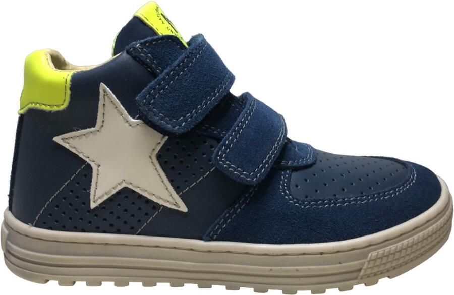 Naturino Hess High velcro's witte ster lederen hoge sneakers blauw - Foto 1