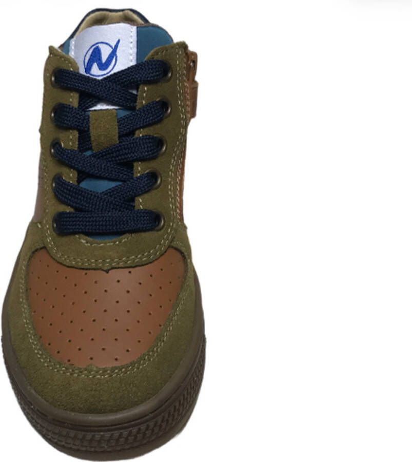 Naturino Hess High veter rits petrol ster lederen hoge sneakers Cognac kaki - Foto 3