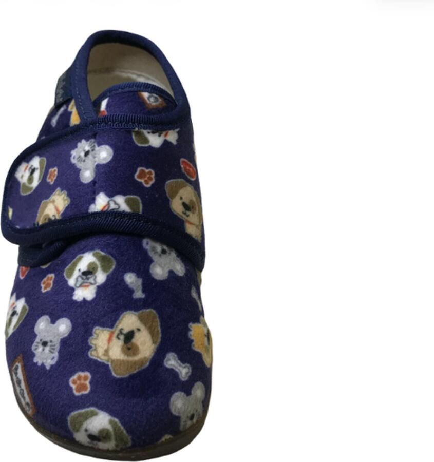 Naturino Home velcro huisdieren velvet pantoffel blauw - Foto 2