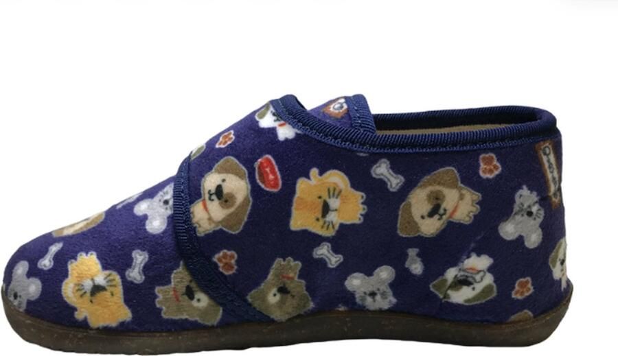 Naturino Home velcro huisdieren velvet pantoffel blauw - Foto 6