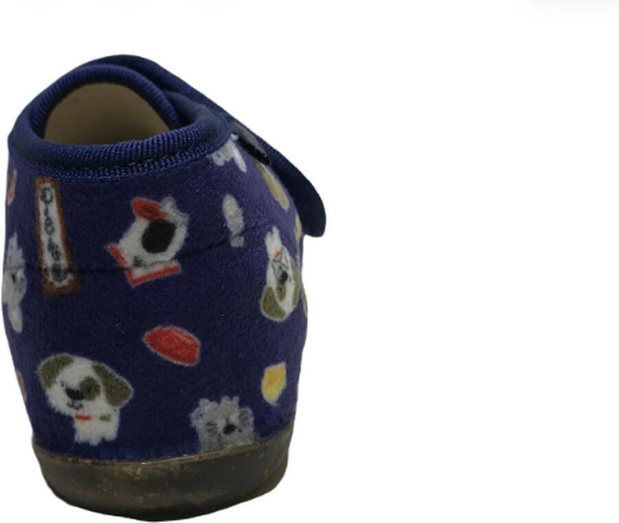 Naturino Home velcro huisdieren velvet pantoffel blauw - Foto 3