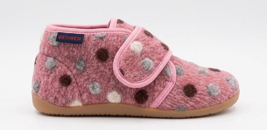 Naturino Home velcro stippen vilten pantoffel- Roze