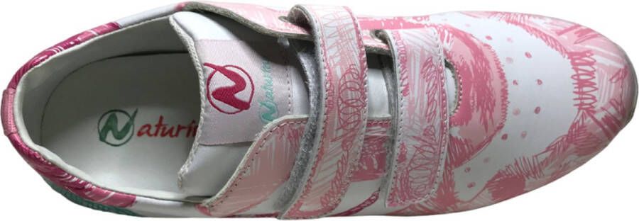 Naturino Jessy velcro's lederen sneakers wit - Foto 5