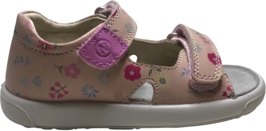 Naturino July velcro's effen sandalen bloemen roze