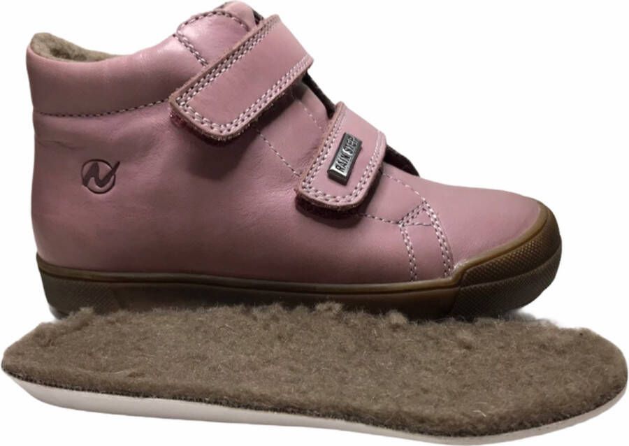 Naturino New Mulaz velcro bumper effen lederen warme schoenen roze
