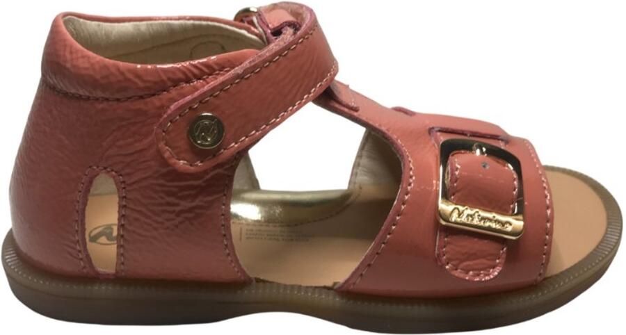 Naturino Quarzo velcro lak lederen sandaal zalm