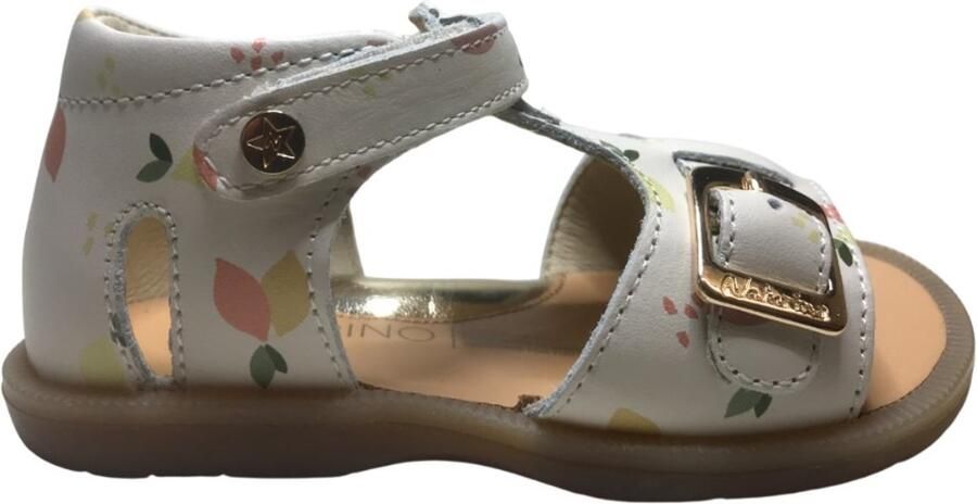 Naturino Quarzo velcro lederen sandaal citrus beige