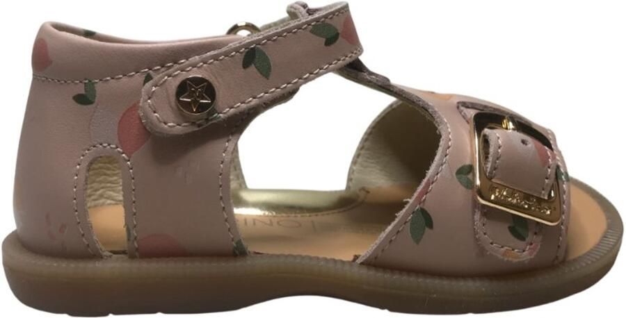 Naturino Quarzo velcro lederen sandaal citrus roze