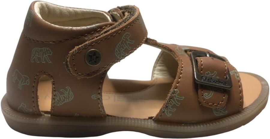 Naturino Quarzo velcro lederen sandaal safari cognac