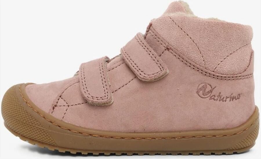Naturino Rabek velcro's bumper warme lederen schoenen oud roze