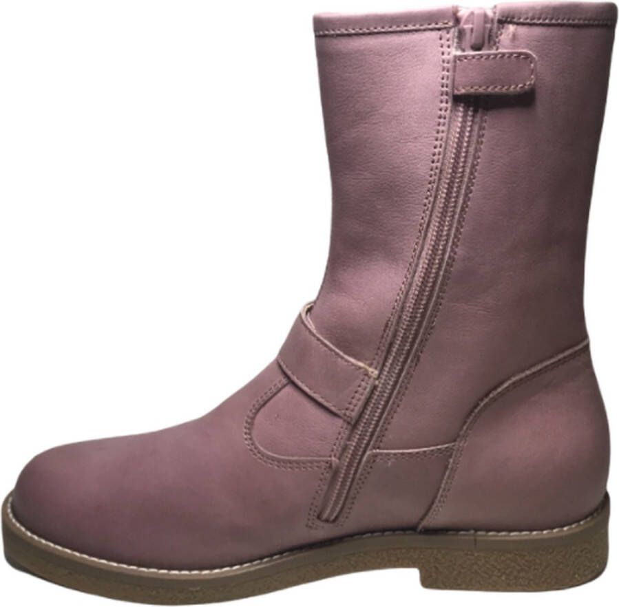 Naturino Rainstep gesp warme lederen laarzen Bandak oud roze