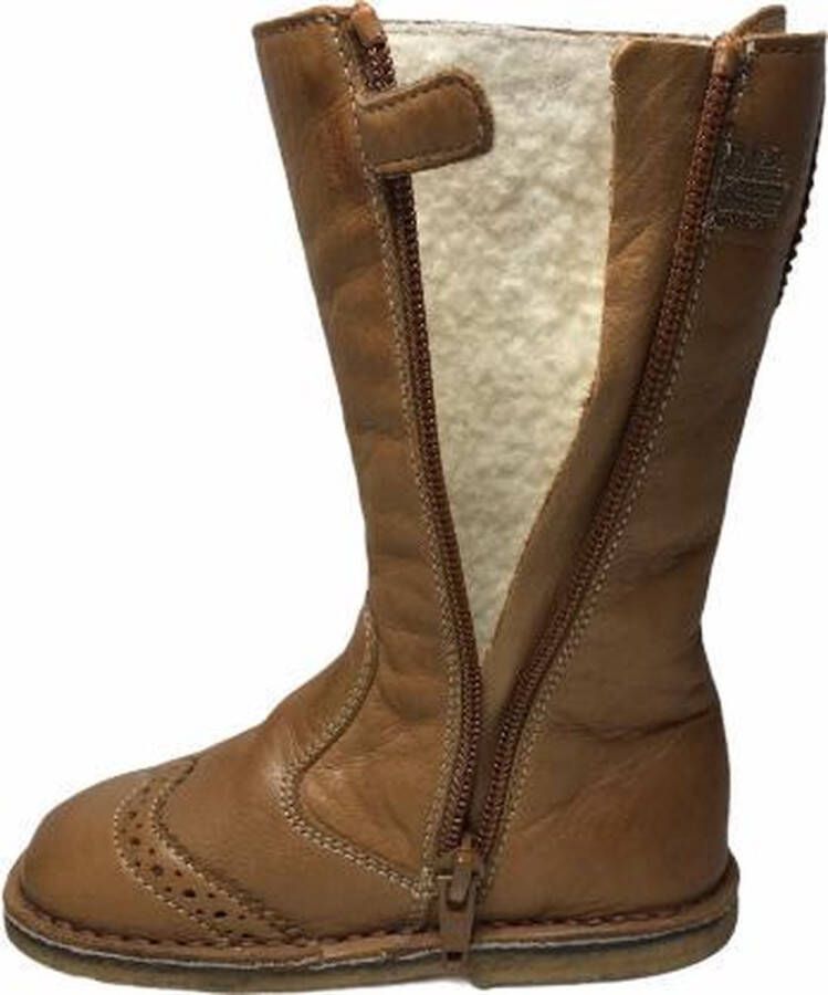 Naturino rits oxford elastiek warme lederen laarzen 4685 cognac