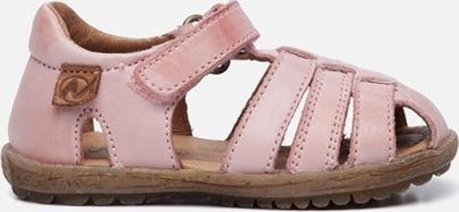 Naturino velcro gesloten lederen sandalen See roze