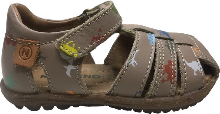 Naturino See velcro gesloten lederen sandalen dino taupe