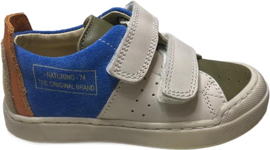 Naturino Trajan VL velcro bumper lederen sneakers groen beige