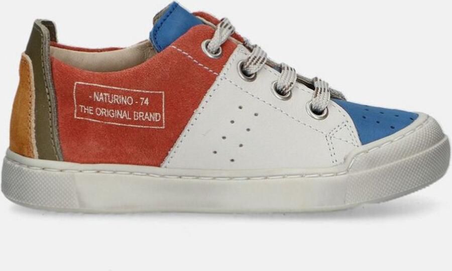 Naturino Trajan Zip veter rits bumper lederen sneakers blauw beige