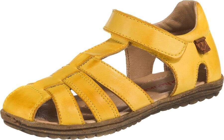 Naturino velcro lederen sandalen see geel