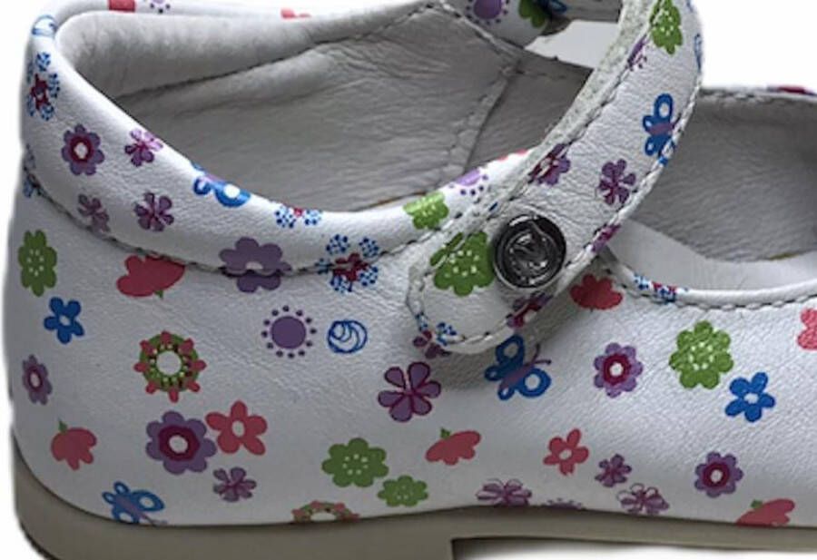 Naturino velcro ballerina 4524 wit multi bloemen