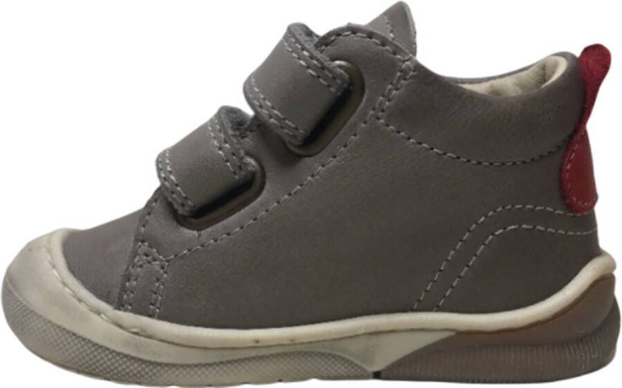Naturino velcro bumper lederen sneakers Punky grijs rood - Foto 3